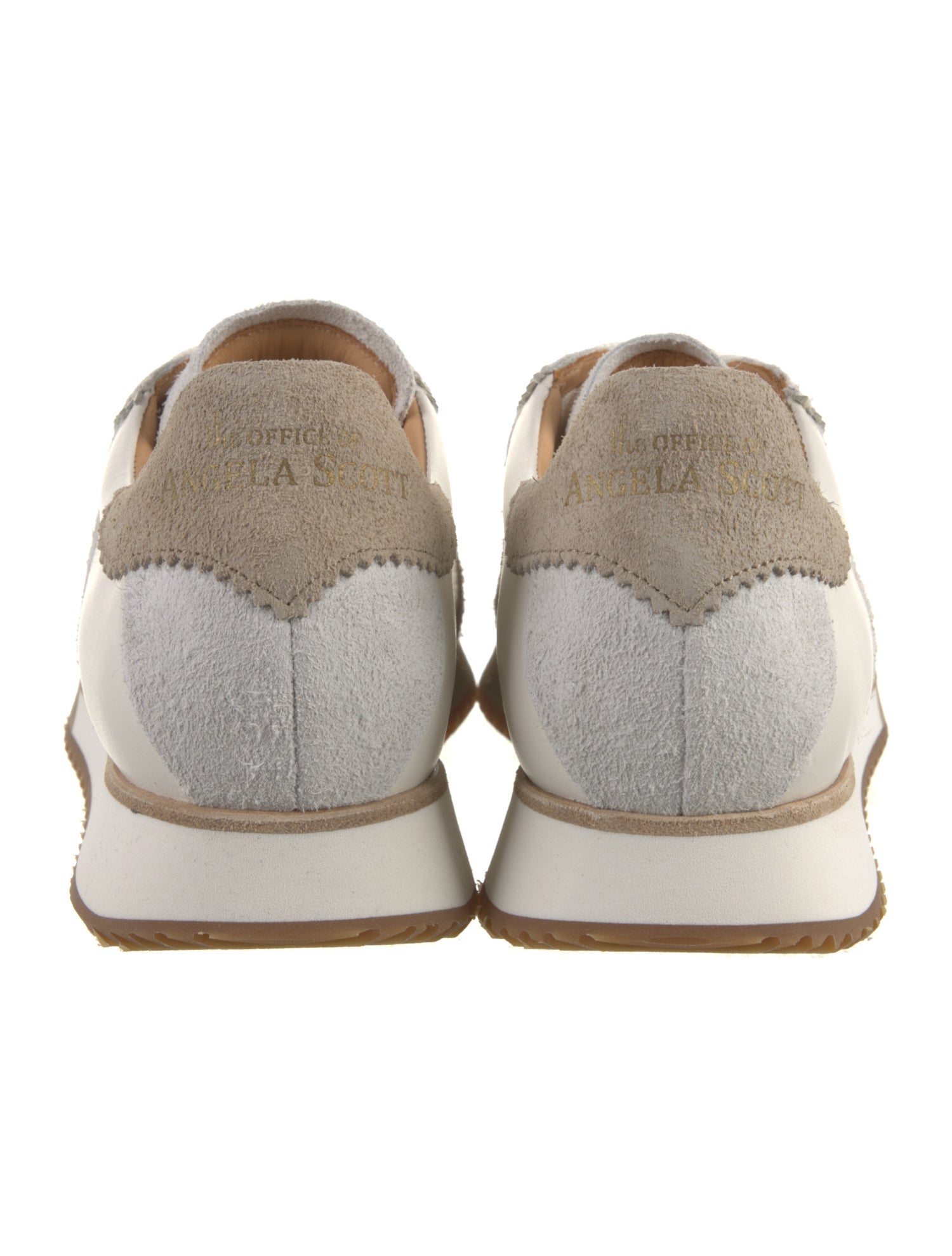 The Office of Angela Scott Leather Colorblock Pattern Sneakers